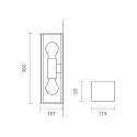 SIGOR Luminaire mural d’extérieur NULATERN MINI DOUBLE E27 IP54, anthrazit gradable