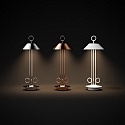 SIGOR Lampe de table � accu NUDIDEROT avec crochet, CCT Switch, avec variateur tactile IP54, chrome gradable
