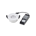 SIGOR Lumi�re encastr�e ARGENT pivotant IP54, blanche gradable 8W 580lm 3000K 36� 36� CRI 90