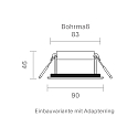 SIGOR Downlight ARGENT pivotant, contr�lable par Bluetooth, Casambi IP54, blanche gradable
