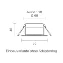 SIGOR recessed luminaire ARGENT swivelling IP54, black dimmable 8W 450lm 2000-3000K 36�