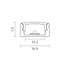 Surface profile FLAT 12 - for LED Strips up to 1.23cm width, for wall and ceiling mounting, length 100cm