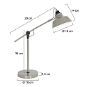 Lampe de table NOV� avec interrupteur, avec prise de courant, r�glable E27 IP20