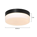 Plafonnier extérieur IKARO rond, cylindrique, médium IP44, acier brossé gradable