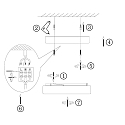Plafonnier extérieur IKARO rond, cylindrique, médium IP44, acier brossé gradable