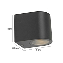 Steinhauer Luminaire mural d�ext�rieur LOGAN Bas, � 1 flamme, rond GU10 IP44, noir mat 