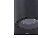 Steinhauer Luminaire mural d�ext�rieur LOGAN haut bas, � 2 flammes, rond GU10 IP44, noir mat 