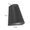 Steinhauer Luminaire mural d�ext�rieur LOGAN haut bas, � 2 flammes, conique GU10 IP44, noir mat 