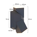 Steinhauer Luminaire mural d�ext�rieur JACK haut bas, � 2 flammes, angulaire, r�glable, commutable IP67, noir mat 
