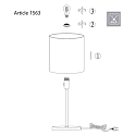 Mexlite Table lamp NOOR, 1 flame, steel