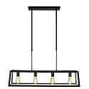 Luminaire à suspension BUCKLEY 4 flammes, réglable E27 IP20, noir mat gradable