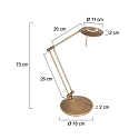 Lampe de table ZODIAC LED � 1 flamme IP20, bronze, blanche gradable