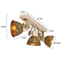 Mexlite Mexlite Spot GEARWOOD, 3 flames, bronze