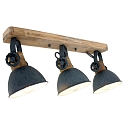 Mexlite Spot GEARWOOD, 3 flames, grey