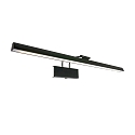 Steinhauer Luminaire mural LITHO 60 langue, CCT Switch, avec prise de courant, inclinable, avec variateur tactile IP20, noir mat gradable