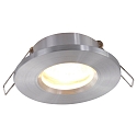 Steinhauer Lumière encastrée PÉLITE SPOT rond, rigide, avec câble ouvert GU10 IP44, acier brossé gradable