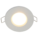 Steinhauer Lumière encastrée PÉLITE SPOT rond, rigide, avec câble ouvert GU10 IP44, blanc mat gradable
