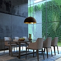 Steinhauer Luminaire � suspension SEMICIRKEL � 1 flamme, grand, semi-circulaire E27 IP20, noir mat gradable