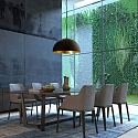 Steinhauer Luminaire � suspension SEMICIRKEL � 1 flamme, grand, semi-circulaire E27 IP20, noir mat gradable