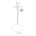 Steinhauer Luminaire � suspension SEMICIRKEL � 1 flamme, grand, semi-circulaire E27 IP20, noir mat gradable