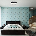 Steinhauer Luminaire de plafond RINGLEDE - � 38CM rond, m�dium, direct / indirect IP20, noir mat gradable