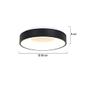 Steinhauer Luminaire de plafond RINGLEDE - � 38CM rond, m�dium, direct / indirect IP20, noir mat gradable