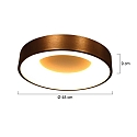 Steinhauer Luminaire de plafond RINGLEDE LED rond LED IP20, bronze, blanche gradable