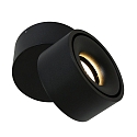Mexlite Luminaire de plafond FEZ à 1 flamme, rond, pivotant, rotatif, reculer IP20, noir mat gradable