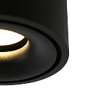 Mexlite Luminaire de plafond FEZ à 1 flamme, rond, pivotant, rotatif, reculer IP20, noir mat gradable