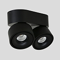 Mexlite Luminaire de plafond FEZ à 2 flammes, ovale, pivotant, rotatif, reculer IP20, noir mat gradable