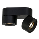 Mexlite Luminaire de plafond FEZ à 2 flammes, ovale, pivotant, rotatif, reculer IP20, noir mat gradable
