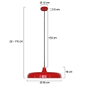 Luminaire � suspension KRISIP Bas, � 1 flamme, plat E27 IP20, rouge gradable