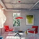 Luminaire � suspension KRISIP Bas, � 1 flamme, plat E27 IP20, rouge gradable
