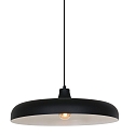 Steinhauer Luminaire � suspension KRISIP Bas, � 1 flamme, plat E27 IP20, noir mat gradable