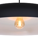 Steinhauer Luminaire � suspension KRISIP Bas, � 1 flamme, plat E27 IP20, noir mat gradable