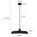 Steinhauer Luminaire � suspension KRISIP Bas, � 1 flamme, plat E27 IP20, noir mat gradable