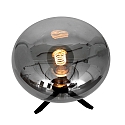 Steinhauer Lampe de table REFLEXION - Ø 22CM à 1 flamme, plat, avec interrupteur, avec prise de courant E27 IP20, noir mat 