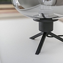 Steinhauer Lampe de table REFLEXION - Ø 22CM à 1 flamme, plat, avec interrupteur, avec prise de courant E27 IP20, noir mat 