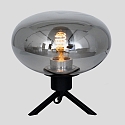 Steinhauer Lampe de table REFLEXION - Ø 22CM à 1 flamme, plat, avec interrupteur, avec prise de courant E27 IP20, noir mat 