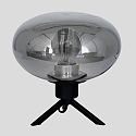 Steinhauer Lampe de table REFLEXION - Ø 22CM à 1 flamme, plat, avec interrupteur, avec prise de courant E27 IP20, noir mat 