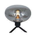 Steinhauer Lampe de table REFLEXION - Ø 22CM à 1 flamme, plat, avec interrupteur, avec prise de courant E27 IP20, noir mat 