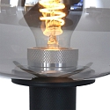 Steinhauer Lampe de table REFLEXION - Ø 22CM à 1 flamme, plat, avec interrupteur, avec prise de courant E27 IP20, noir mat 