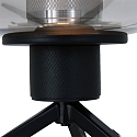Steinhauer Lampe de table REFLEXION - Ø 22CM à 1 flamme, plat, avec interrupteur, avec prise de courant E27 IP20, noir mat 