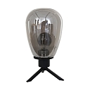 Lampe de table REFLEXION - Ø 15CM à 1 flamme, haut, avec interrupteur, avec prise de courant E27 IP20, noir mat 