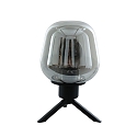 Lampe de table REFLEXION - Ø 14CM à 1 flamme, avec interrupteur, avec prise de courant E27 IP20, noir mat 