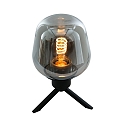 Steinhauer Lampe de table REFLEXION - Ø 14CM à 1 flamme, avec interrupteur, avec prise de courant E27 IP20, noir mat 
