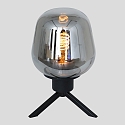 Steinhauer Lampe de table REFLEXION - Ø 14CM à 1 flamme, avec interrupteur, avec prise de courant E27 IP20, noir mat 