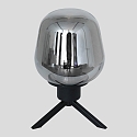Steinhauer Lampe de table REFLEXION - Ø 14CM à 1 flamme, avec interrupteur, avec prise de courant E27 IP20, noir mat 