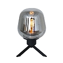 Steinhauer Lampe de table REFLEXION - Ø 14CM à 1 flamme, avec interrupteur, avec prise de courant E27 IP20, noir mat 