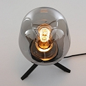 Steinhauer Lampe de table REFLEXION - Ø 14CM à 1 flamme, avec interrupteur, avec prise de courant E27 IP20, noir mat 